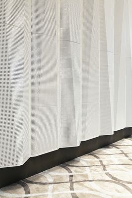 Outdoor Aluminium Curtain Wall Laser Cut Wood Stone Cladding Veneer